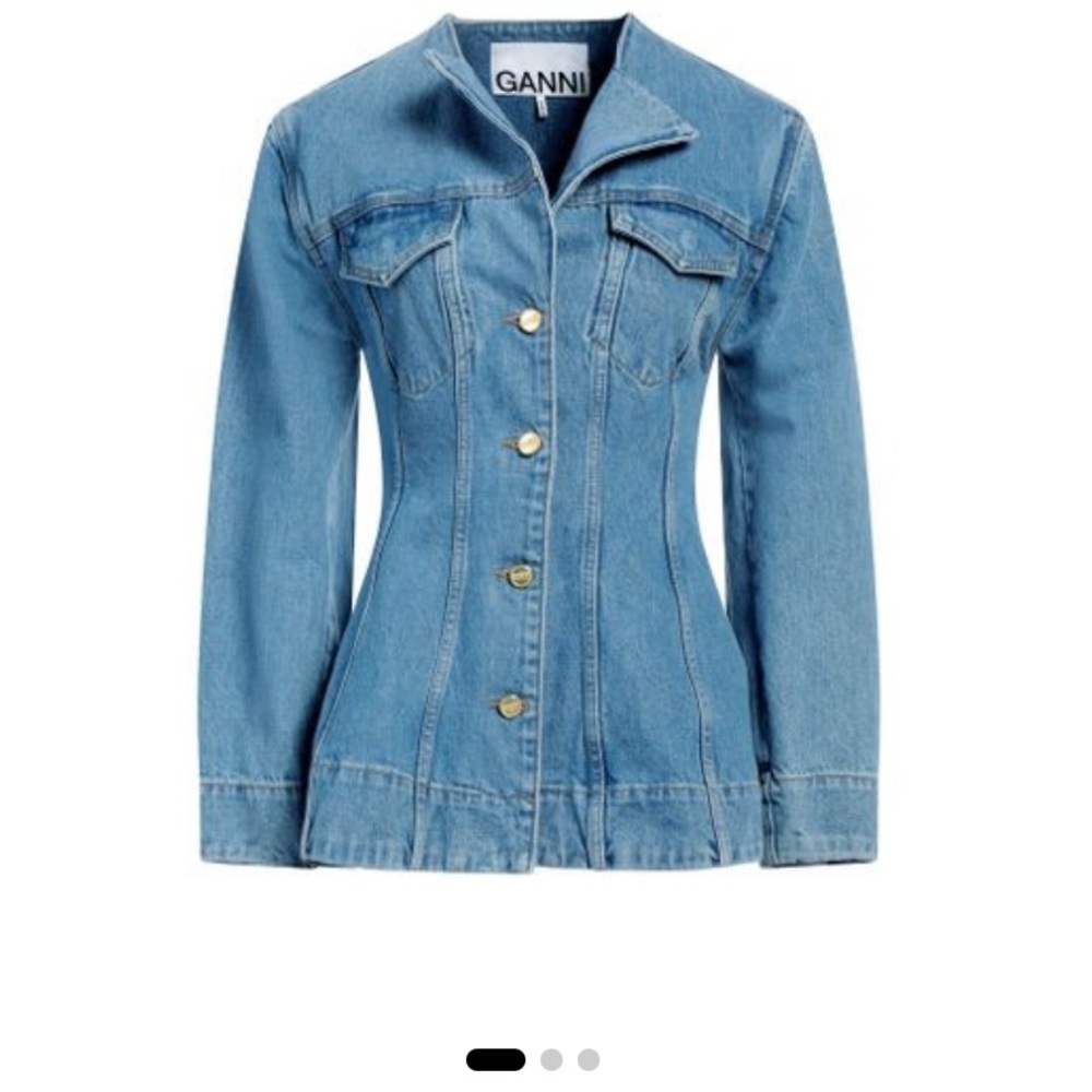 Ganni Blue Fitted Jean Jacket